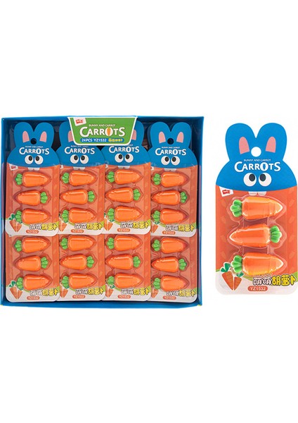 Küçük Set Kawaii Havuç Kalem Silgisi Okul Yazma Kırtasiye Çocuk Okul Malzemeleri (Yurt Dışından)