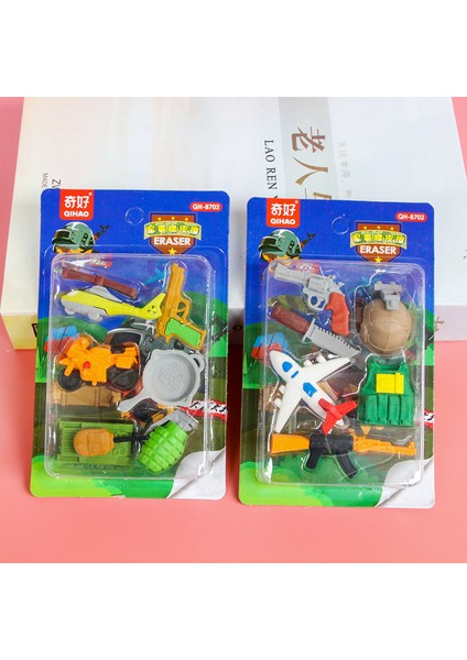 7 Rastgele 1 Kart 1 Kart Hayvan Silgi Seti Üç Boyutlu Karikatür Ayrılabilir Montajlı Silgi Öğrenci Ödül Hediye (Yurt Dışından)