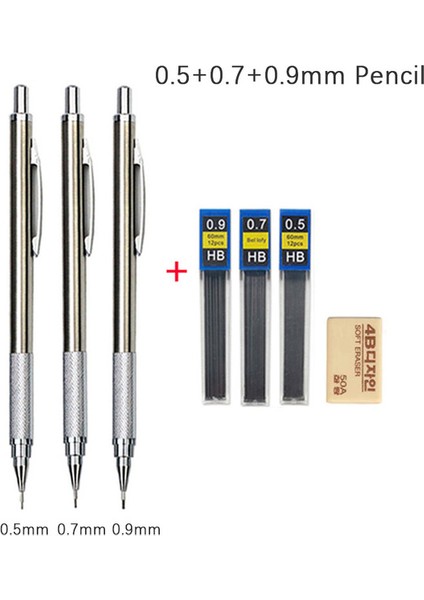0.5 0.7 0.9mm Kalem 0.3 0.5 0.7 0.9 1.3 2.0mm Mekanik Kurşun Kalem Seti Tam Metal Sanat Çizim Boyama Otomatik Kurşun Kalem Ofis Okul Kaynağı (Yurt Dışından)