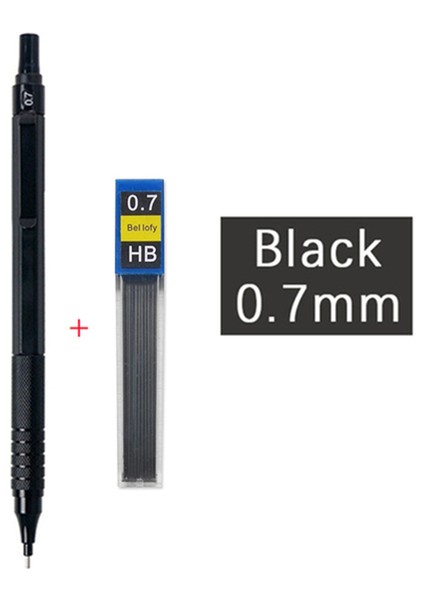 0.7 Siyah Kurşunlu 0.3 0.5 0.7 2.0mm Sanat Çizim Otomatik Kalemler Düşük Ağırlık Merkezi Hediye Kutusu Setli Geri Çekilebilir Uç Metal Mekanik Kurşun Kalem (Yurt Dışından)