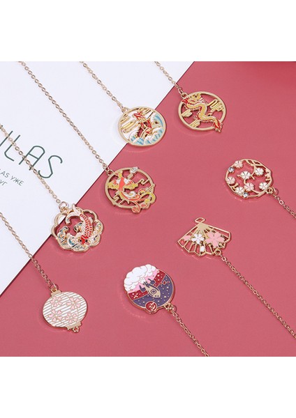 12 Çin Tarzı Metal Imi Retro Püskül Kolye Kırmızı Taçlı Vinç Kitap Klipsi Sayfalandırma Mark Okul Ofis Malzemeleri Kırtasiye (Yurt Dışından) modelleri