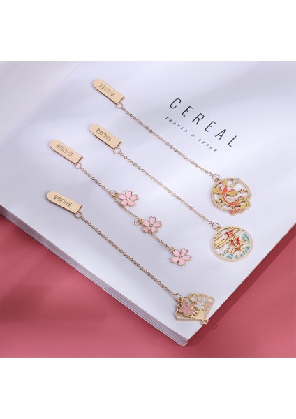 12 Çin Tarzı Metal Imi Retro Püskül Kolye Kırmızı Taçlı Vinç Kitap Klipsi Sayfalandırma Mark Okul Ofis Malzemeleri Kırtasiye (Yurt Dışından) fırsatları