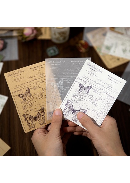 D Shanbu 30 Sayfa Çeşitli Retro Malzeme Kağıt Kelebek Gül Vintage Kağıtları Deco Scrapbooking Günlük El Sanatları Yapımı Dıy Hediye (Yurt Dışından)