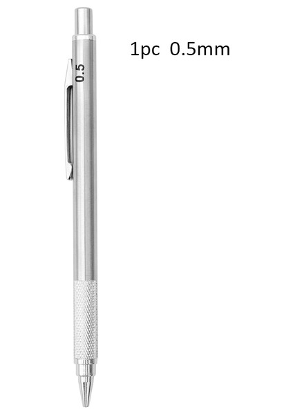 1 Adet 0.5mm Kalem Metal Mekanik Kurşun Kalem Seti Kurşun Yedekler ile Öğrenci Yazma Çizim Sanat Kaynağı 0.3/0.5/0.7/0.9/1.3/2.0mm Otomatik Kalem (Yurt Dışından)