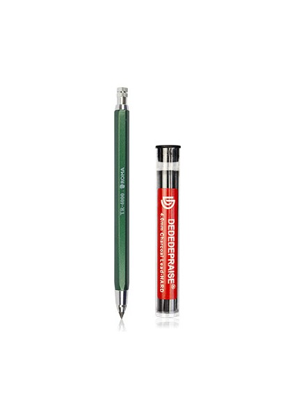 Sert 15 Renkli 4.0 Kalem 3.0mm Kurşun Yedekler Mekanik Renkli Çizim Otomatik Kalem ve 4.0mm Kömür Çekirdekli Kroki Karbon Kalem Sanat Seti (Yurt Dışından)