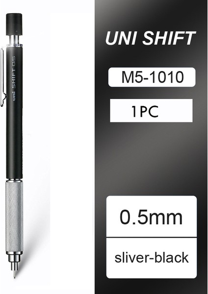 1 Adet 0.5mm Siyah Uni Mekanik Kurşun Kalem Lapiceros 0.3/0.4/0.5/0.7/0.9 mm Shift Boru Kilit Metal Otomatik Kalemler Anti-Kırık Çekirdek Okul Malzemeleri (Yurt Dışından)