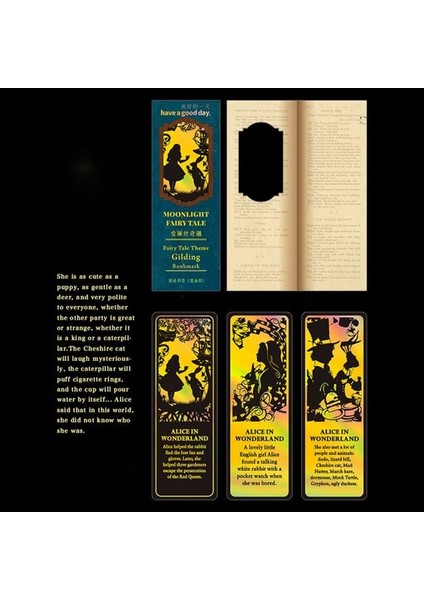 Alice Harikalar Diyarında 3 Adet Retro Sıcak Bronzlaştırıcı Kağıt Imleri Ayışığı Peri Masalları Serisi Okuma Imi Öğrenciler Kitap Sayfası Işaretleyici (Yurt Dışından)