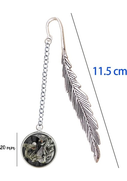 1-2 Yin Yang Yer Işareti Reiki Sembolleri Tai Chi Kolye Ejderha Phoenix Sekiz Diyagramları Dizüstü Okuyucu Kitap Marque Sayfa Mate Işaretleyici (Yurt Dışından)