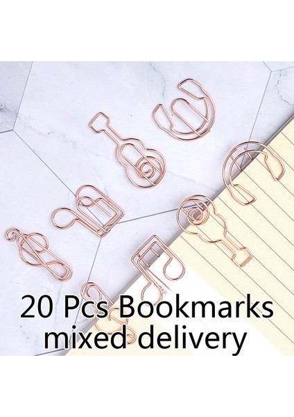 20 Adet Rastgele Göndermek 20 Adet Metal Müzik Tarzı Ataşlar Sevimli Imi Ofis Okul Kırtasiye Öğrenci Işaretleme Klip Kağıt Organizatör (Yurt Dışından)