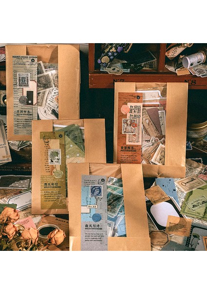 Stil 4 200 Adet/paket Vintage Koleksiyon Defteri Kağıdı Dekoratif Sticker Retro Günlük Kaydı Kağıt Damga Çıkartmalar Scrapbooking Günlüğü Projesi (Yurt Dışından) fiyatları
