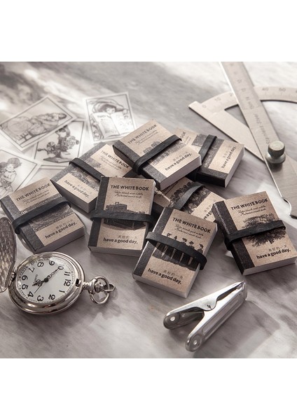 Bir Dimi 100 Sayfa/kitap Beyaz Kitap Serisi Retro Malzeme Kağıt Sülfürik Asit Kağıt El Yırtılan Dekor Mermi Günlük Tutma Kolaj (Yurt Dışından) modelleri