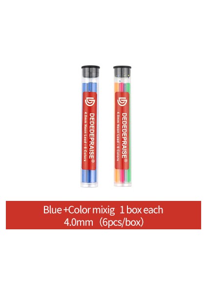 BLUE6PCS-MIX6PCS Roma/dededepraıse Metal Otomatik/mekanik Kömür Kalem 4.0mm Kalın Renkli Dolum/kurşun/çekirdek Neon Kurşun 6 Renk Çizim Silinebilir (Yurt Dışından)