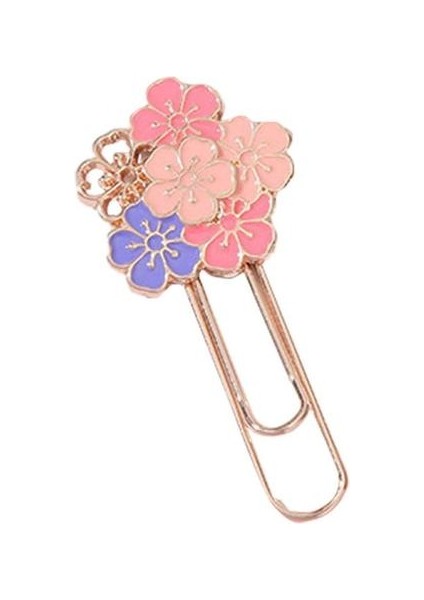 D Kiraz Çiçeği Ataş Sakura Şekilli Kitap Ayracı Kiraz Çiçeği Ataşlar Sevimli Çiçek Imleri Metal Çiçek Şekilli Ataç (Yurt Dışından)