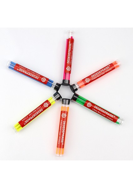 BLUE6PCS-MIX6PCS Roma/dededepraıse Metal Otomatik/mekanik Kömür Kalem 4.0mm Kalın Renkli Dolum/kurşun/çekirdek Neon Kurşun 6 Renk Çizim Silinebilir (Yurt Dışından) indirimleri