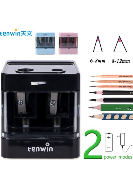Siyah Tenwin Otomatik Elektrikli Kalemtıraş Mini USB Çift Güç Kalemtıraş Kaynağı Okul Öğrencileri Kırtasiye 6-12MM Kalem (Yurt Dışından) fiyatları