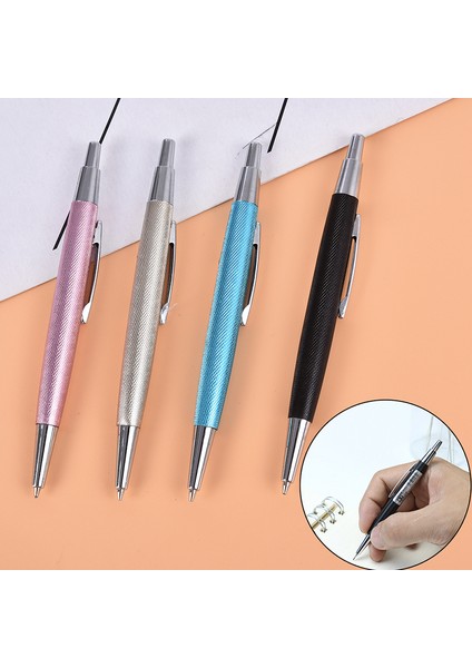 07MM Sevimli Mini Metal Kalem 0.7/0.5mm Siyah Sarı Pembe Mavi Kısa Öğrenci Yazma Mekanik Otomatik Kalem Yedekler ile (Yurt Dışından)