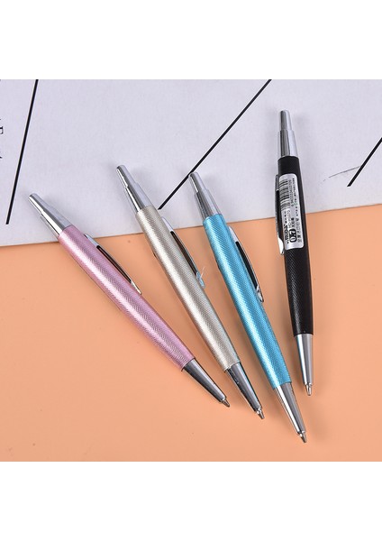 07MM Sevimli Mini Metal Kalem 0.7/0.5mm Siyah Sarı Pembe Mavi Kısa Öğrenci Yazma Mekanik Otomatik Kalem Yedekler ile (Yurt Dışından)
