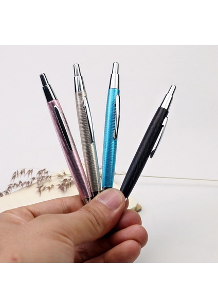 07MM Sevimli Mini Metal Kalem 0.7/0.5mm Siyah Sarı Pembe Mavi Kısa Öğrenci Yazma Mekanik Otomatik Kalem Yedekler ile (Yurt Dışından)