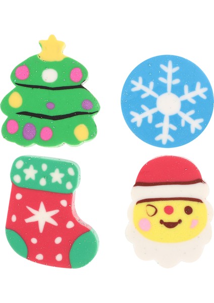 Gösterildiği Gibi 2.5x2.1cm 60 Adet Noel Silgi Toplu Kalemler Çocuklar Noel Baba Hediye Yemek Masası Okul Öğrencisi (Yurt Dışından)