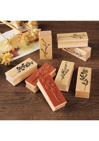 Stil 2 1 Adet Ahşap Dallar Taze Çiçekler 65*25MM Mühür Dekorasyon Ahşap Kauçuk Pullar Scrapbooking Kırtasiye (Yurt Dışından) fiyatları