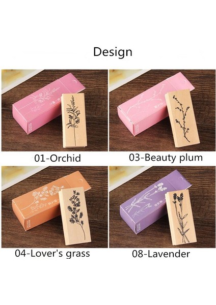 Stil 2 1 Adet Ahşap Dallar Taze Çiçekler 65*25MM Mühür Dekorasyon Ahşap Kauçuk Pullar Scrapbooking Kırtasiye (Yurt Dışından) fırsatları