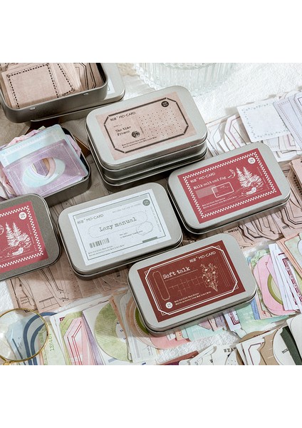 Stil 4 150 Adet Vintage Çerçeve Bloknot Kağıt Demir Kutu Doku Malzeme Kağıt Dergiler Için Günlüğü Scrapbooking Dekorasyon Çıkartması Estetik (Yurt Dışından)