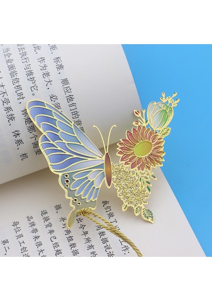 A2 Çin Tarzı Metal Kelebek Çiçek Imleri Zarif Hollow Püskül Kolye Kitap Klipsi Öğrenciler Okuma Aracı Okul Malzemeleri (Yurt Dışından) fiyatları