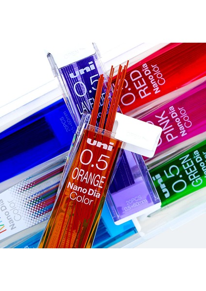 Kırmızı 8 Adet Unı Renkli Otomatik Kalem Dolum 202NDC 0.5mm Yüksek Sertlik Nano Dolum Birden Fazla Rengi Silebilir Isteğe Bağlı (Yurt Dışından)