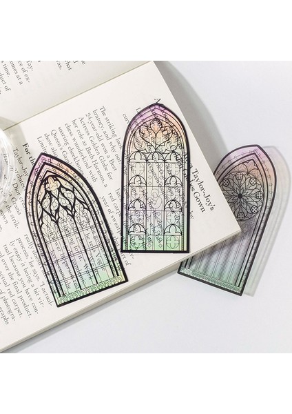 D Yoofun Hikayesi Pencere Tarafından Pvc Kilise Imi Çiçek Okuma Kitap Klibi Retro Kitap Sayfası Işaretleyici Okul Ofis Malzemeleri (Yurt Dışından)