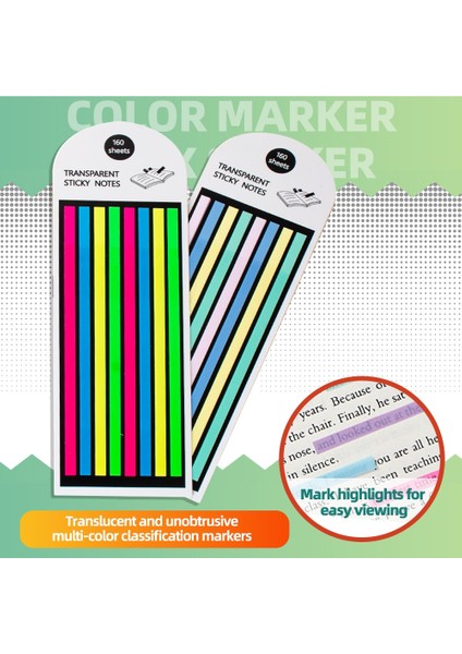 Beyaz 160PC Kendinden Yapışkanlı Renkli Etiket Şeffaf Floresan Sekmeler Bayraklar Yapışkan Not Kırtasiye Çocuk Hediyeler Okul Ofis Kaynağı (Yurt Dışından) fırsatları