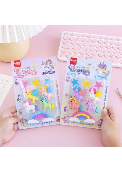 Rastgele Gönderilen 1 Kart Karikatür Silgi Renk Unicorn Gökkuşağı Pentagram Silgi Kauçuk Yaratıcı Aksesuarlar Kore Kırtasiye Ofis Okul Malzemeleri (Yurt Dışından) fiyatları