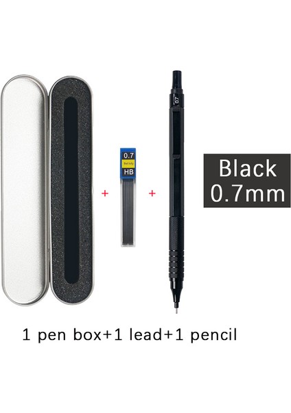 0.7mm Siyah Kalem 0.5/0.7mm Yüksek Kaliteli Metal Mekanik Kurşun Kalem Alt Ağırlık Merkezi Otomatik Kalemler ve Kurşun Ofis Okul Yazma Malzemeleri (Yurt Dışından) modelleri