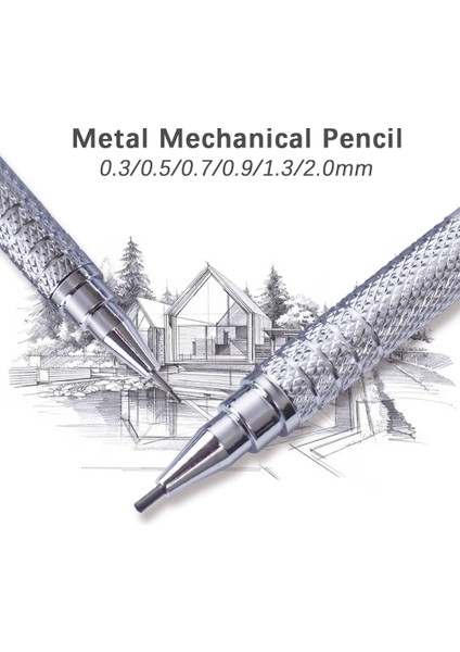 2.0mm Beyaz Set Sıcak Satış Çizim Otomatik Kalemler 0.3 0.5 0.7 0.9 1.3 2.0mm Siyah Beyaz Gümüş Metal Mekanik Kurşun Kalem Silgi Seti (Yurt Dışından) fiyatları