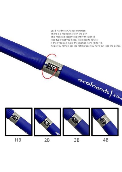 Renkli Kurşun Kalem Seti B 2.0mm Mekanik Kurşun Kalem Seti 2b Taslak Çizim, Yazma, Işçilik, Sanat Çizimi Için Renkli/siyah Kurşun Yedekli Otomatik Kurşun Kalemler (Yurt Dışından) indirimleri