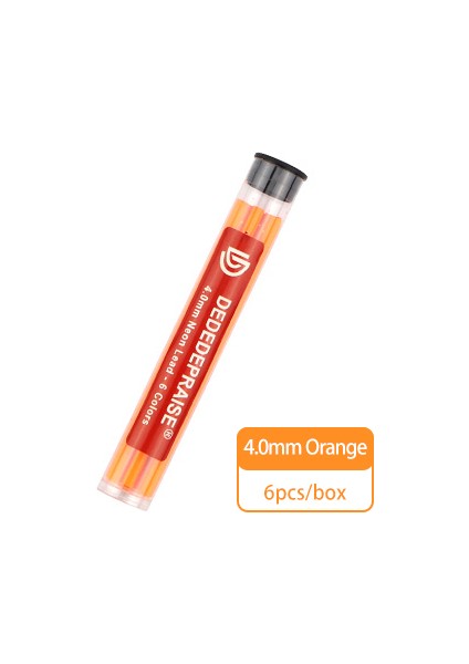 Orange-6pcs Metal Otomatik/mekanik Kömür Kalem 4.0mm Kalın Renkli Renkli Kalem Dolum/kurşun/çekirdek Neon Kurşun 6 Renk Kroki Silinebilir (Yurt Dışından)
