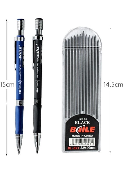 Siyah Kurşun Hb Ofis Mekanik Kurşunkalemler 2.0 mm 2b Kurşun Tutucu Ressamlığı Çizim Kalem Seti 10/12 Parça Yazma Okul Hediyeleri Kırtasiye Talepleri (Yurt Dışından) modelleri