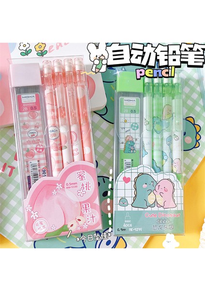 6 Pembe Kalemler Kawaii Otomatik Kalem Karikatür Mekanik Kurşun Kalem Silgi ile Sevimli Lápices Çocuklar Için Okul Malzemeleri Öğrenci Kırtasiye (Yurt Dışından) fırsatları
