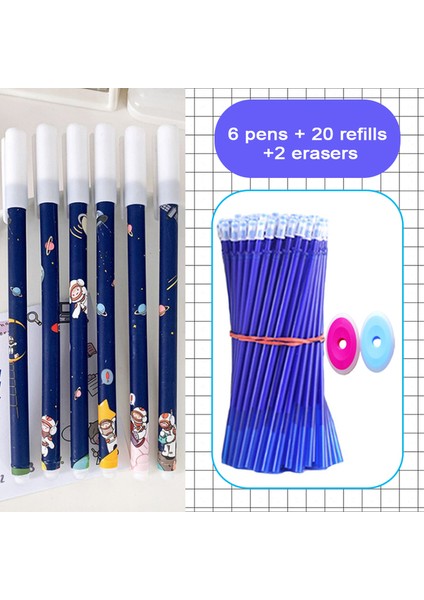 28 Adet Astronot 28 Adet/grup Silinebilir Jel Kalemler Mavi Dolum Seti 0.5 mm Uç Kawaii Tükenmez Kızlar Için Yazma Kore Sevimli Okul Malzemeleri Kırtasiye (Yurt Dışından)