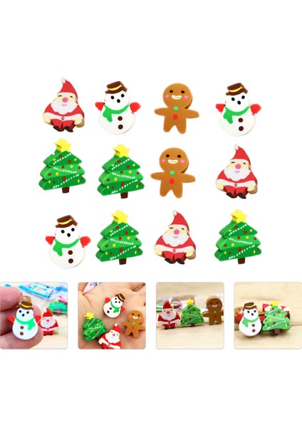 Gösterildiği Gibi 2.5x2.1 cm 60 Adet Noel Karikatür Silgi Ren Geyiği Noel Baba Noel Kauçuk Silgi Öğrenci Kırtasiye (Rastgele Tarzı) (Yurt Dışından) fiyatları