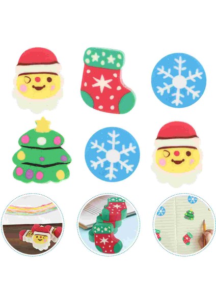 Gösterildiği Gibi 2.5x2.1 cm 60 Adet Noel Karikatür Silgi Ren Geyiği Noel Baba Noel Kauçuk Silgi Öğrenci Kırtasiye (Rastgele Tarzı) (Yurt Dışından) indirimleri