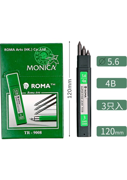 3 Adet 4b Kurşun Yaratıcı 5.6mm Metal Mekanik Kurşun Kalem 4b 6b 8b Sanat Kroki Otomatik Kalem Okul Ofis Malzemeleri Öğrenciler Çizim Kırtasiye (Yurt Dışından)