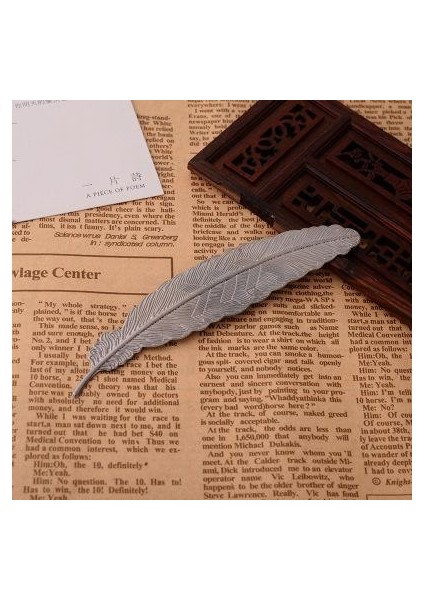 Gözeneksiz E 3 Adet Hediye Gümüş Kaplama Tüy Çin W57 Güzel Işaretleyici Güzel Serin Ataş Yaratıcı Sevimli Metal Kitap Ayracı (Yurt Dışından)