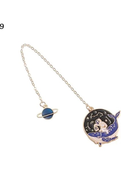 Stil 9 Kırtasiye Retro Kırmızı Taçlı Vinç Astronot Püskül Metal Kitap Ayracı Kitap Klibi Sayfalandırma Mark Kişilik (Yurt Dışından)