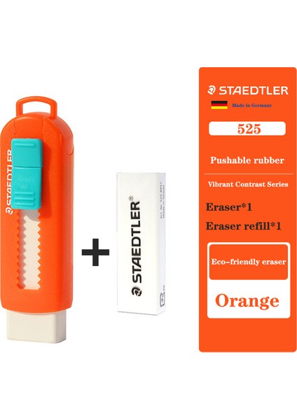 Orange 1 Dolum 1 Staedtler Silgi 525 Ps2 Geri Çekilebilir Itme-Çekme Canlı Kontrast Serisi Silme Kalem Çizimi Temiz Dağınıklık Yok Sevimli Kırtasiye (Yurt Dışından)