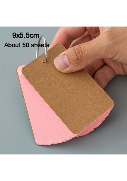 Pembe 50 Sayfa 50 Adet Boş Dizin Kartları Yüzük El Yazısı Kart Bloknotlar Inek Derisi Renkli Mektup Kartı Kawaii Bloknot Boş Kraft Kağıt Yazma Pedi (Yurt Dışından)