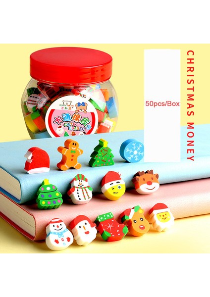 Noel 50 Adet/takım Sevimli Kauçuk Silgi Yaratıcı Hayvan Meyve Kalem Silgi Mini Kawaii Kırtasiye Çocuklar Öğrenci Ofis Malzemeleri (Yurt Dışından)