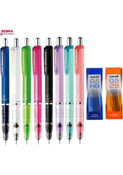 0.3 Siyah Set Japonya Zebra Delguard Mekanik Kurşun Kalem, 0.3mm/0.5mm/0.7mm Uçlar, Çizim Yazma Için Kurşun Kırılma Koruma Kalemi MA85 (Yurt Dışından)