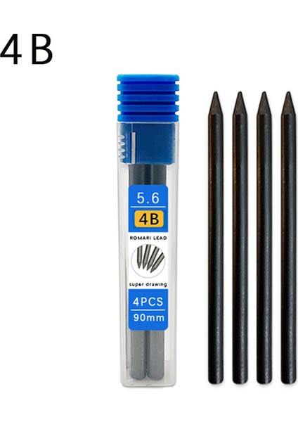 4 Adet 4b Açar Metal Mekanik Kalem 5.6mm Sanat Resim Çizim Aracı Sanat Okulu Kroki Çizgi Roman Tasarım Otomatik Kalem Öğrenci Kawaii Kırtasiye (Yurt Dışından)