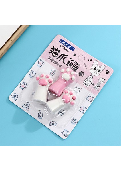Resim Gösterisi Olarak 3 Adet/takım Sevimli Kedi Pençe Silgi Kawaii Kırtasiye Kalem Kapağı Kauçuk Earser Çocuk Oyuncakları Düzeltme Araçları Kalem Topper Okul Malzemeleri (Yurt Dışından)