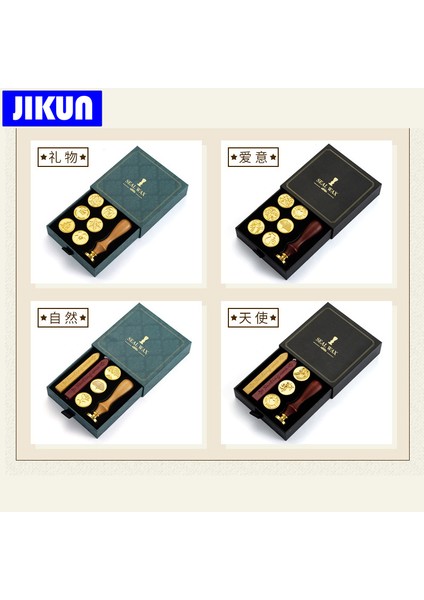D Jıkun Mühür Mumu Pullar Retro Mektup Damga Seti Hediye Antika Ahşap Sızdırmazlık Scrapbooking Sollos Stempel Zanaat Düğün Dekoratif (Yurt Dışından) modelleri